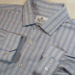 Mizzen Main Mens 2xl Trim Fit Button Up Long Sleeve Blue American Made Preppy